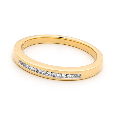 18ct Yellow Gold Channel Set Diamond Ring 0.07ct