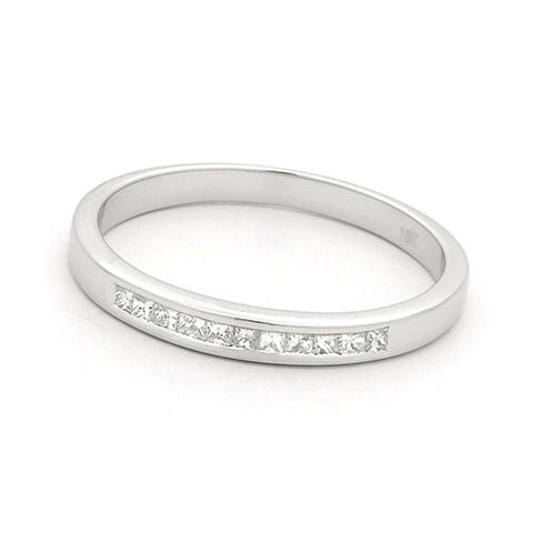 18ct White Gold Channel Set Diamond Ring 0.22ct