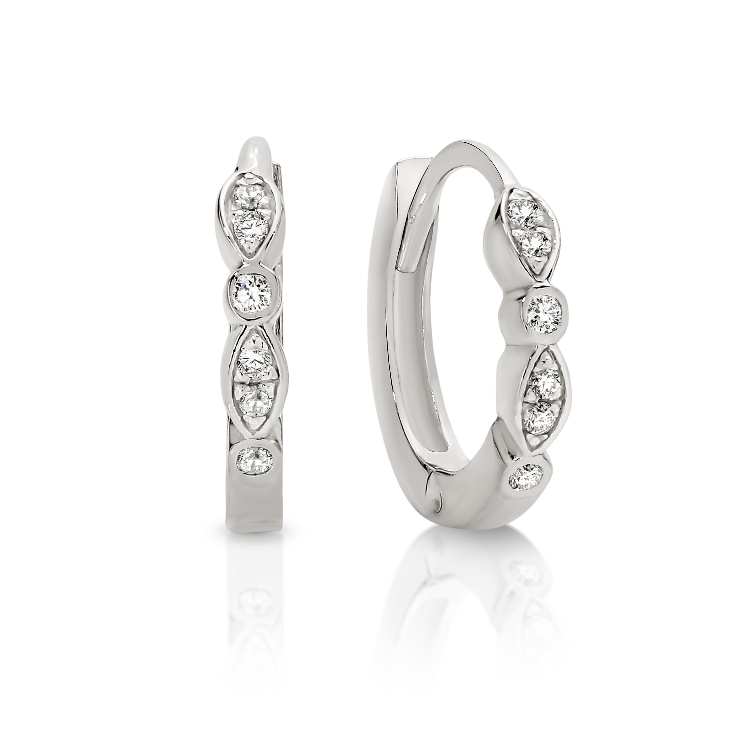 Sterling Silver Vintage Style Huggies