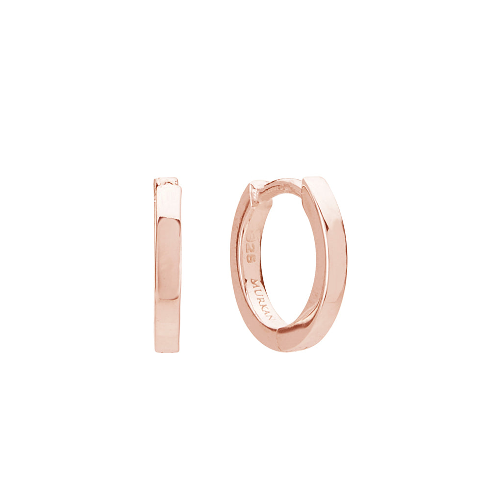 Murkani Rose Gold Plate Plain 11mm Huggies