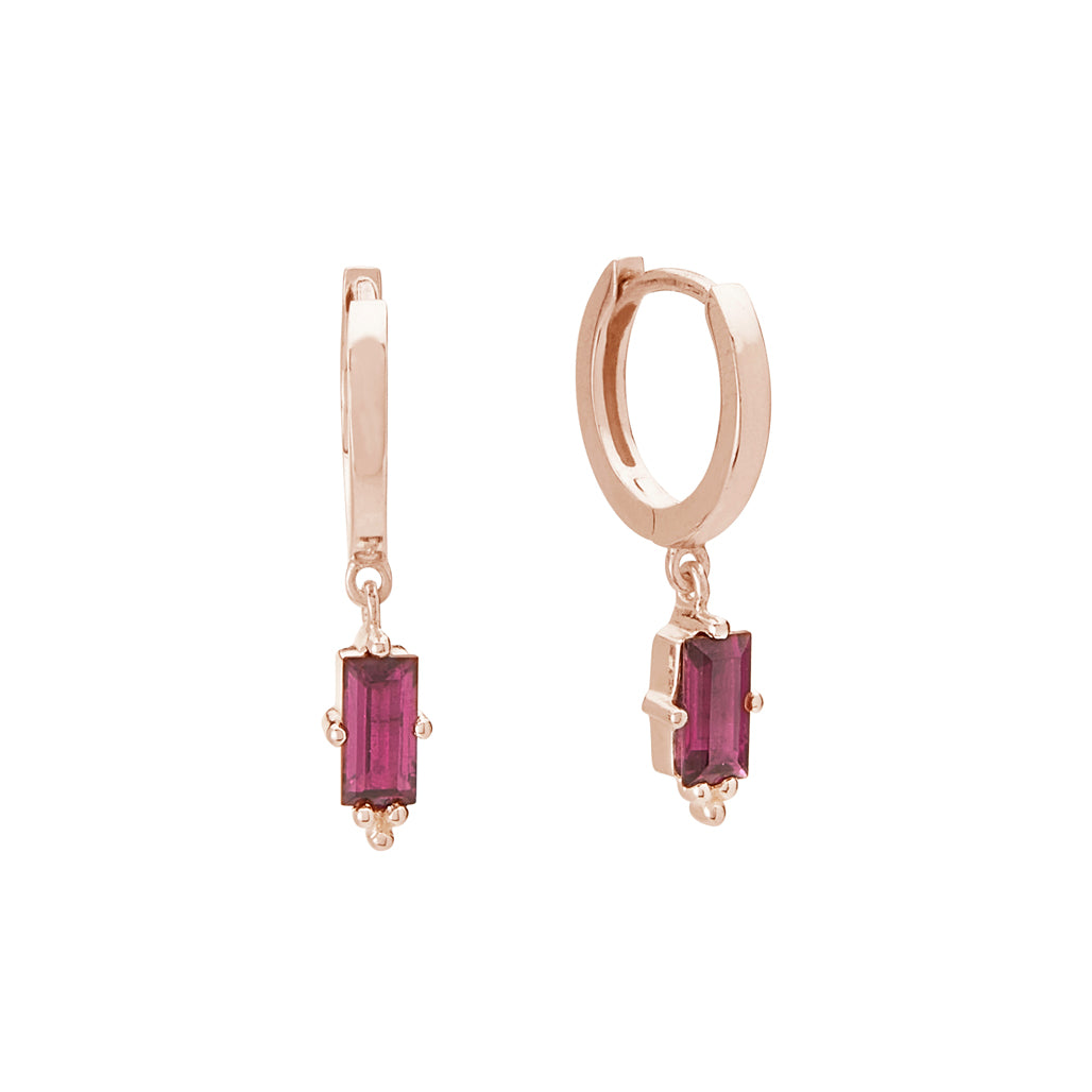 Murkani 11mm Huggies- Hanging Pink Rhodolite