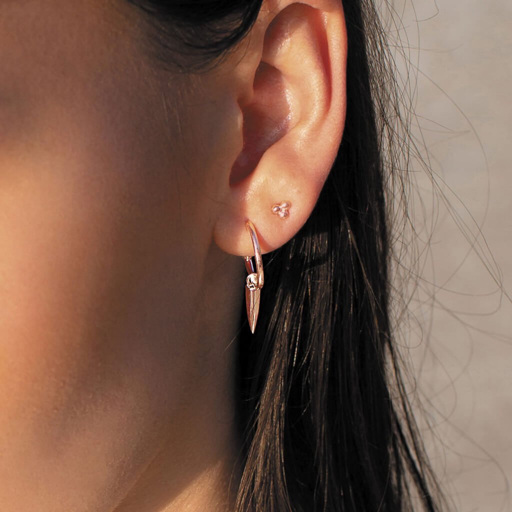 Murkani Trinity Ball Stud Earrings in Rose Gold Plate
