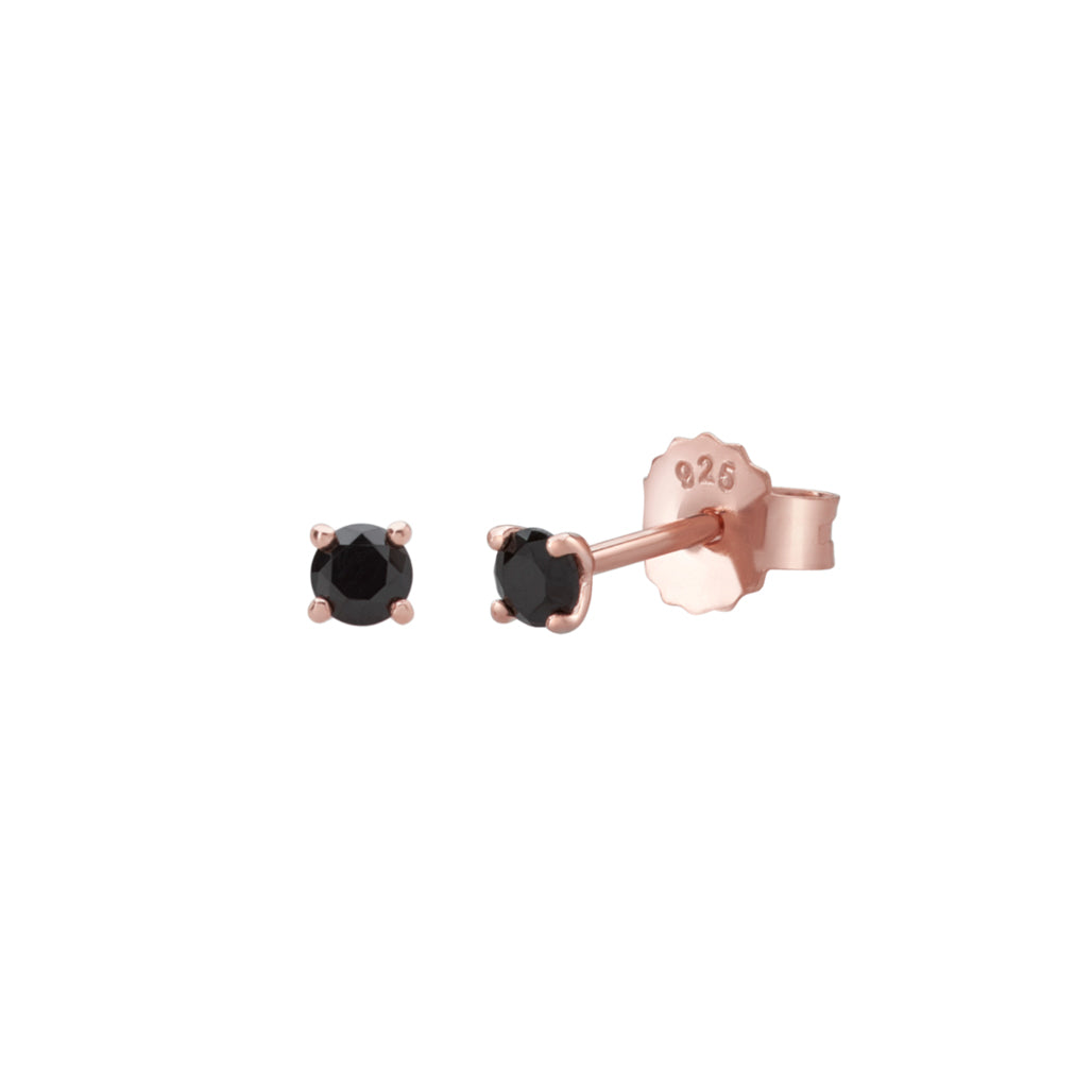 Murkani 3mm Stud Earrings - Black Spinel