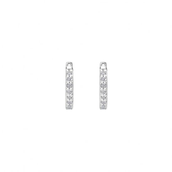 Murkani Petites 11mm Hoop Earrings With White Topaz In Sterling Silver