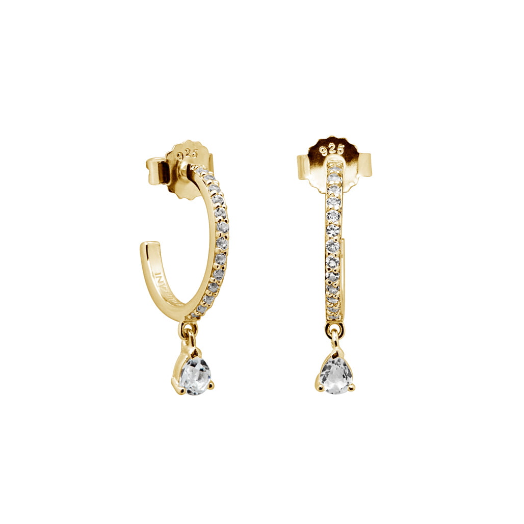 Tear Drop Hoop Earrings Rose Gold Plate