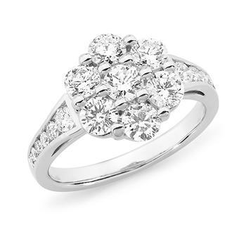 Diamond Cluster Engagement Ring