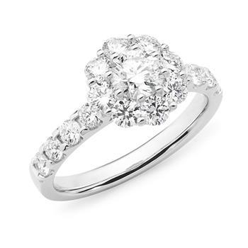 Diamond Cluster Engagement Ring