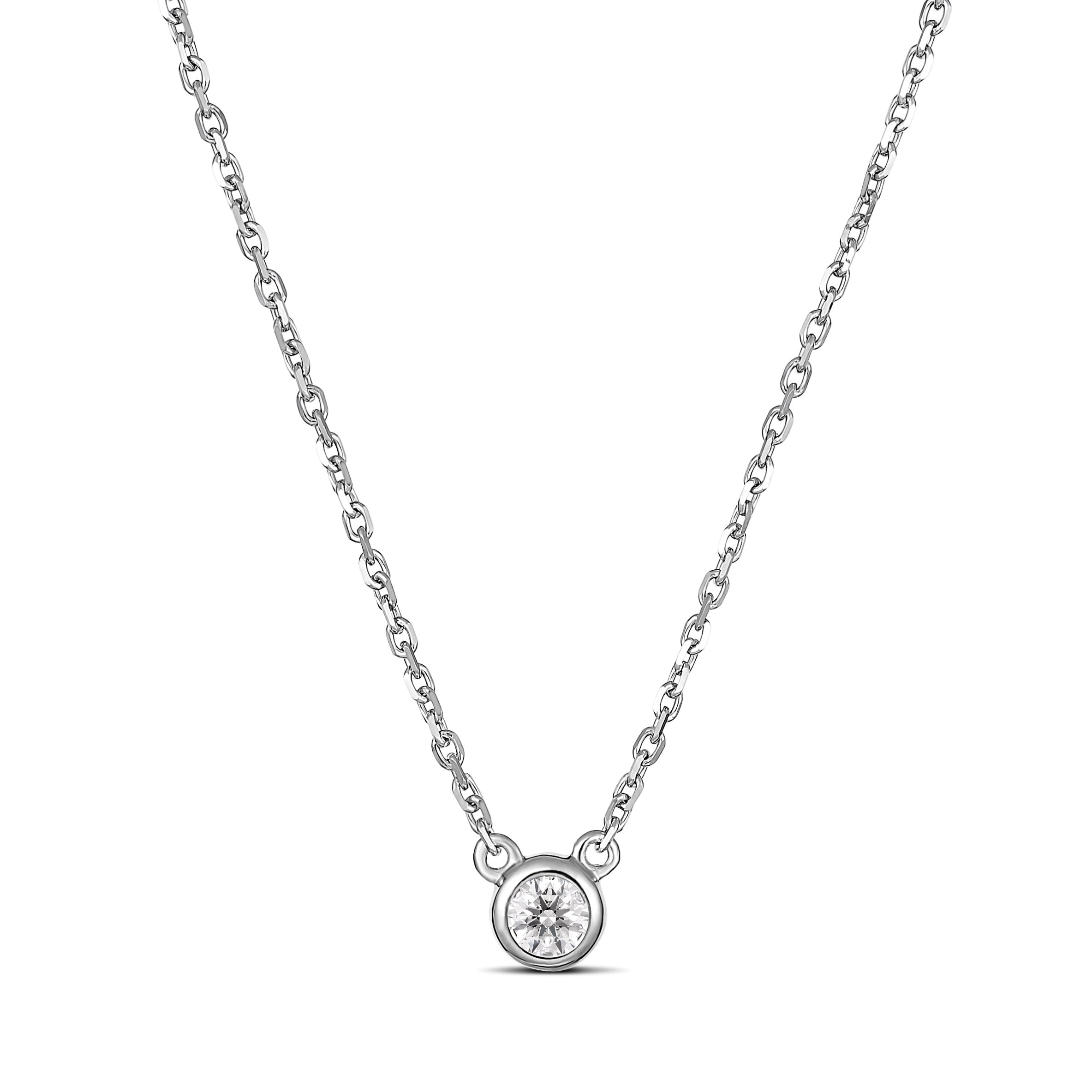 White Gold Myriad Bezel Set Diamond Necklet