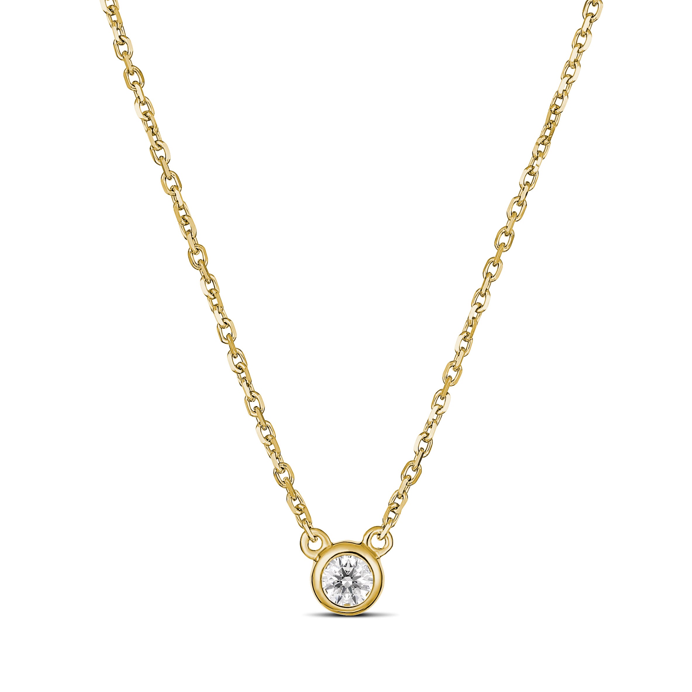 Yellow Gold Myriad Bezel Set Diamond Necklet