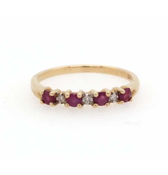 9ct Yellow Gold Ruby and Diamond Ring