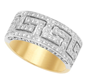 9ct Two Tone Diamond Puzzle Ring
