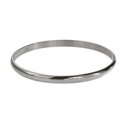 Silver Plated Stainless Steel 5mm Wide Bangle