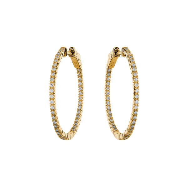 Yellow Gold Caroline Fine Cubic Zirconia Hoops