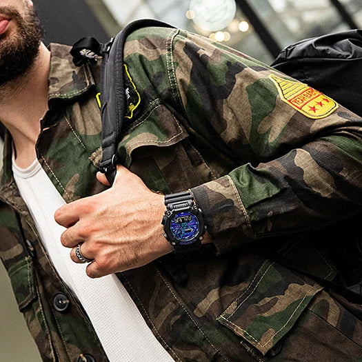 G-Shock Duo Virtual Blue Lcd and Black Watch