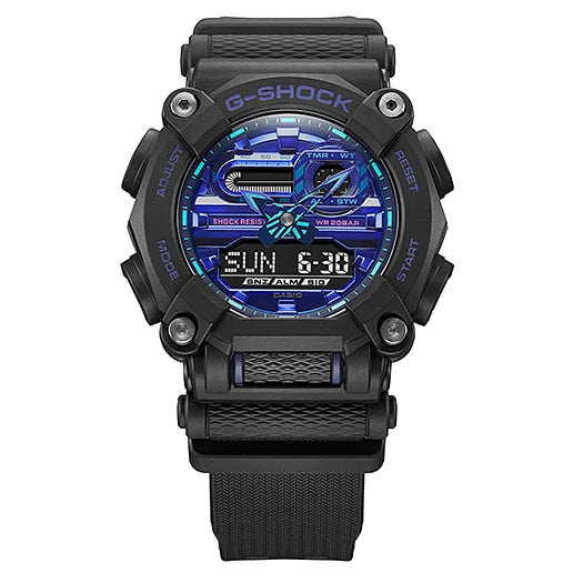 G-Shock Duo Virtual Blue Lcd and Black Watch
