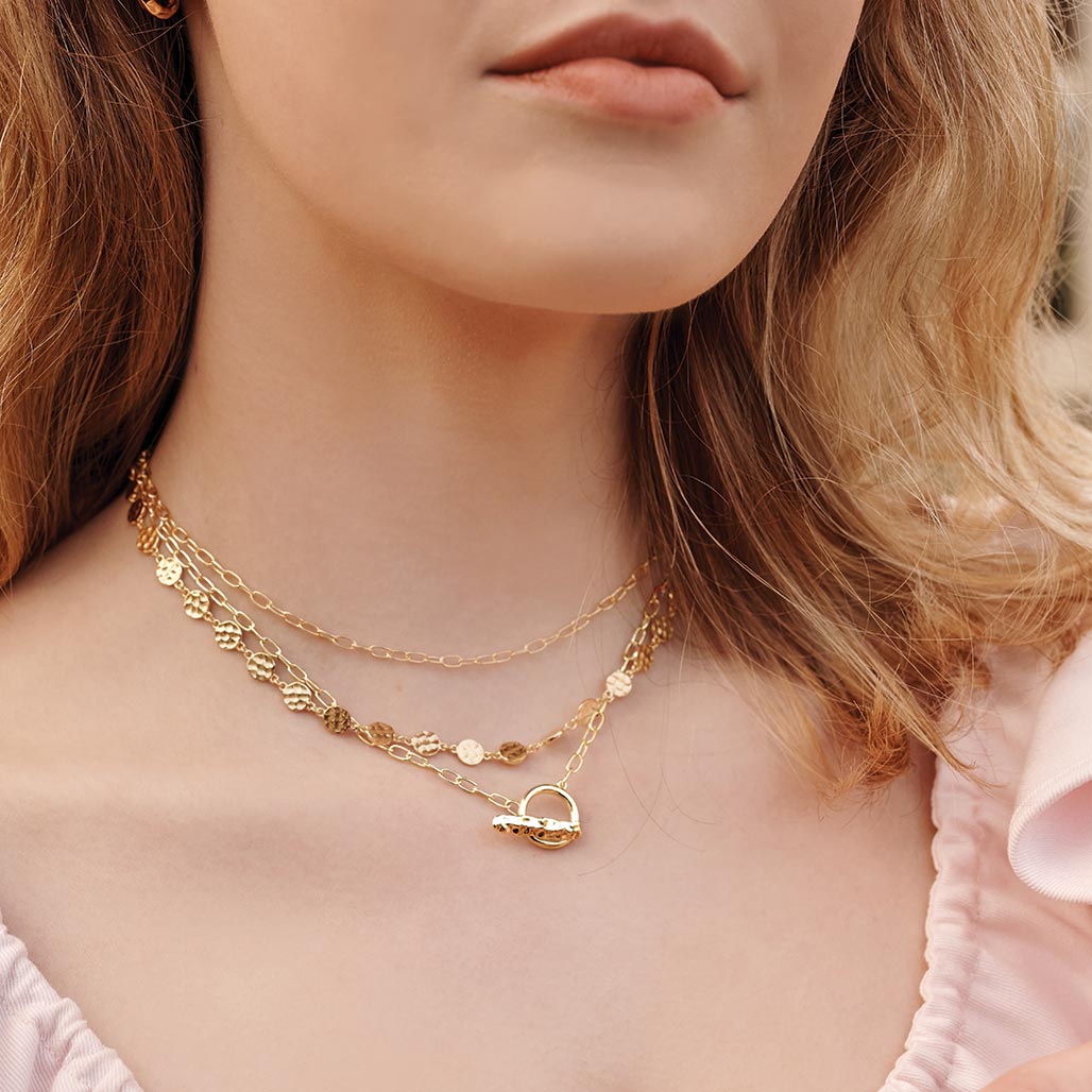 Murkani Nostalgic Fob Necklace in Yellow Gold Plated