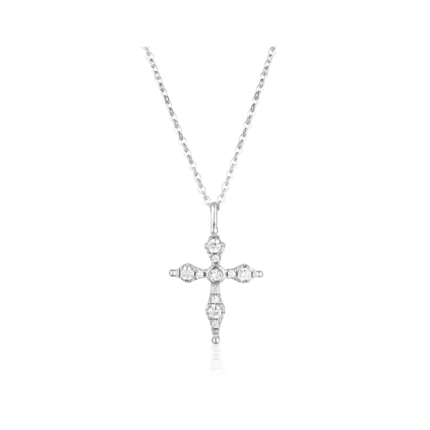 Georgini Silver Bless Mini Cross Necklace