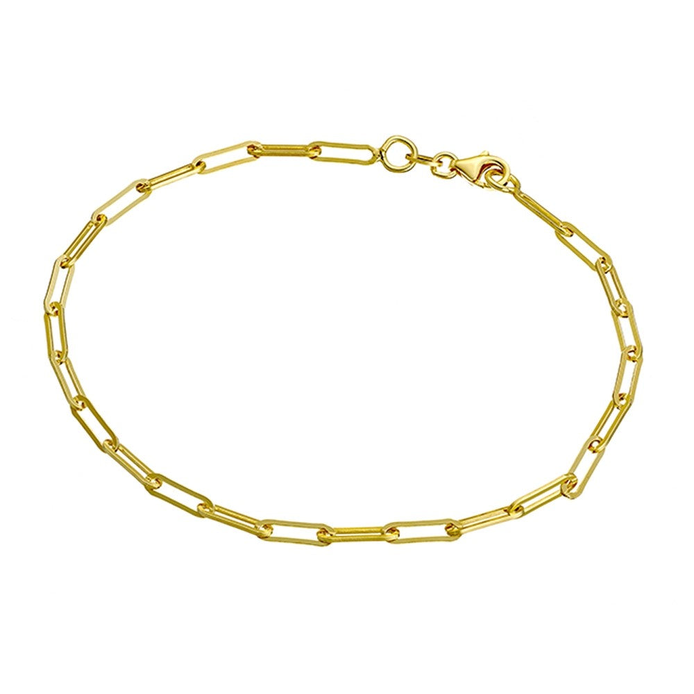Gold Oblong Chain Anklet