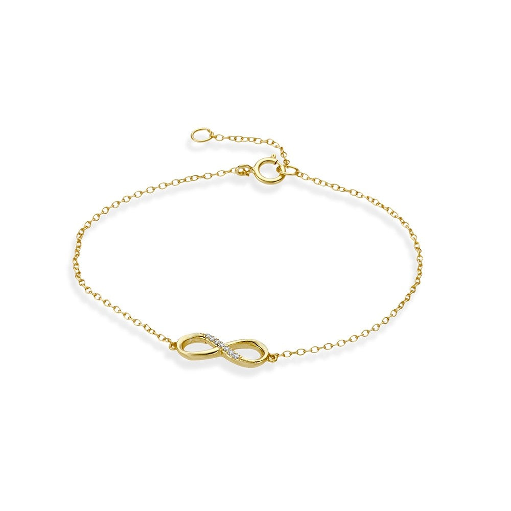 Yellow Gold Plated Cubic Zirconia Infinity Bracelet