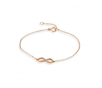 Rose Gold Plated Cubic Zirconia Infinity Bracelet