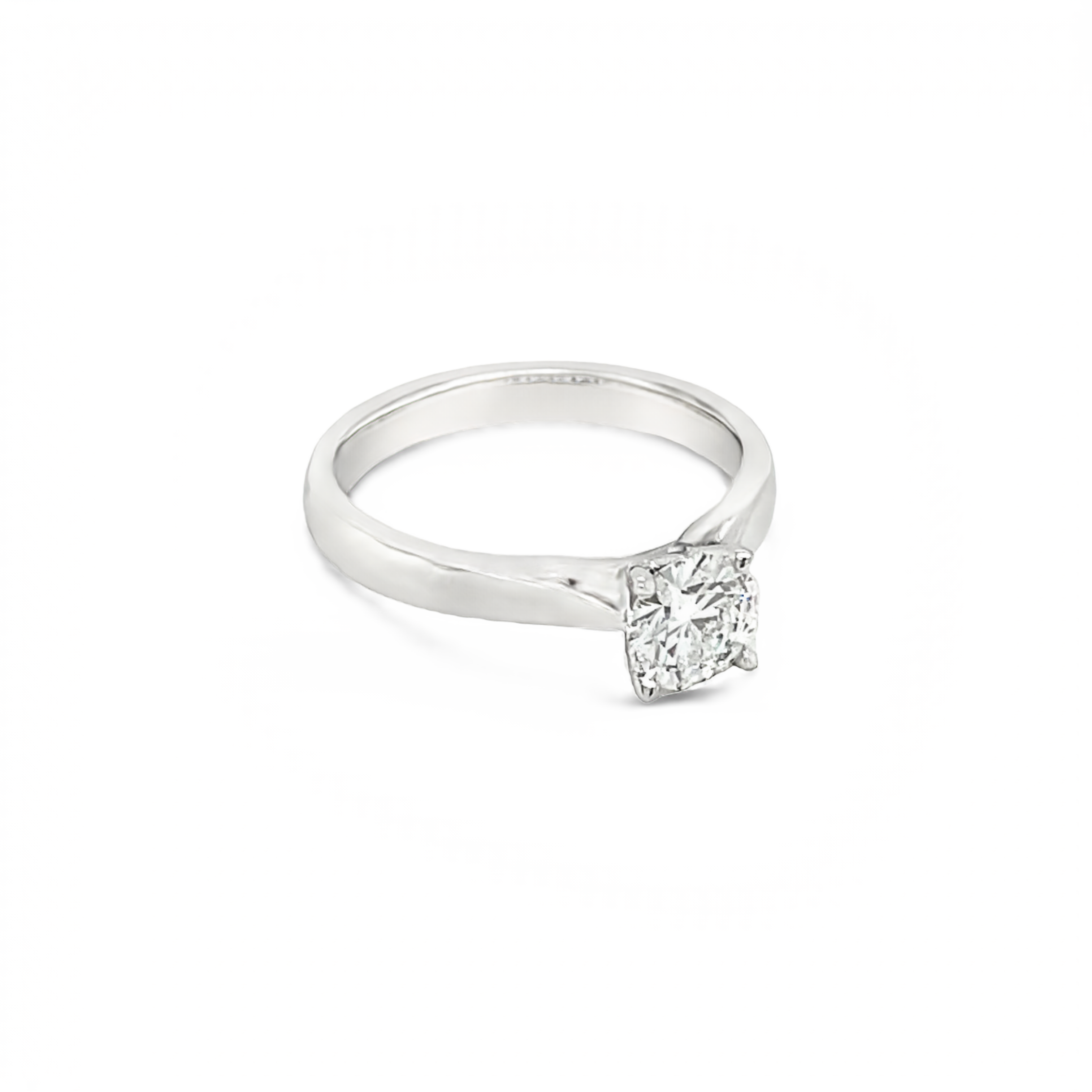 18ct White Gold Round Brilliant Cut Four Claw Solitaire Ring