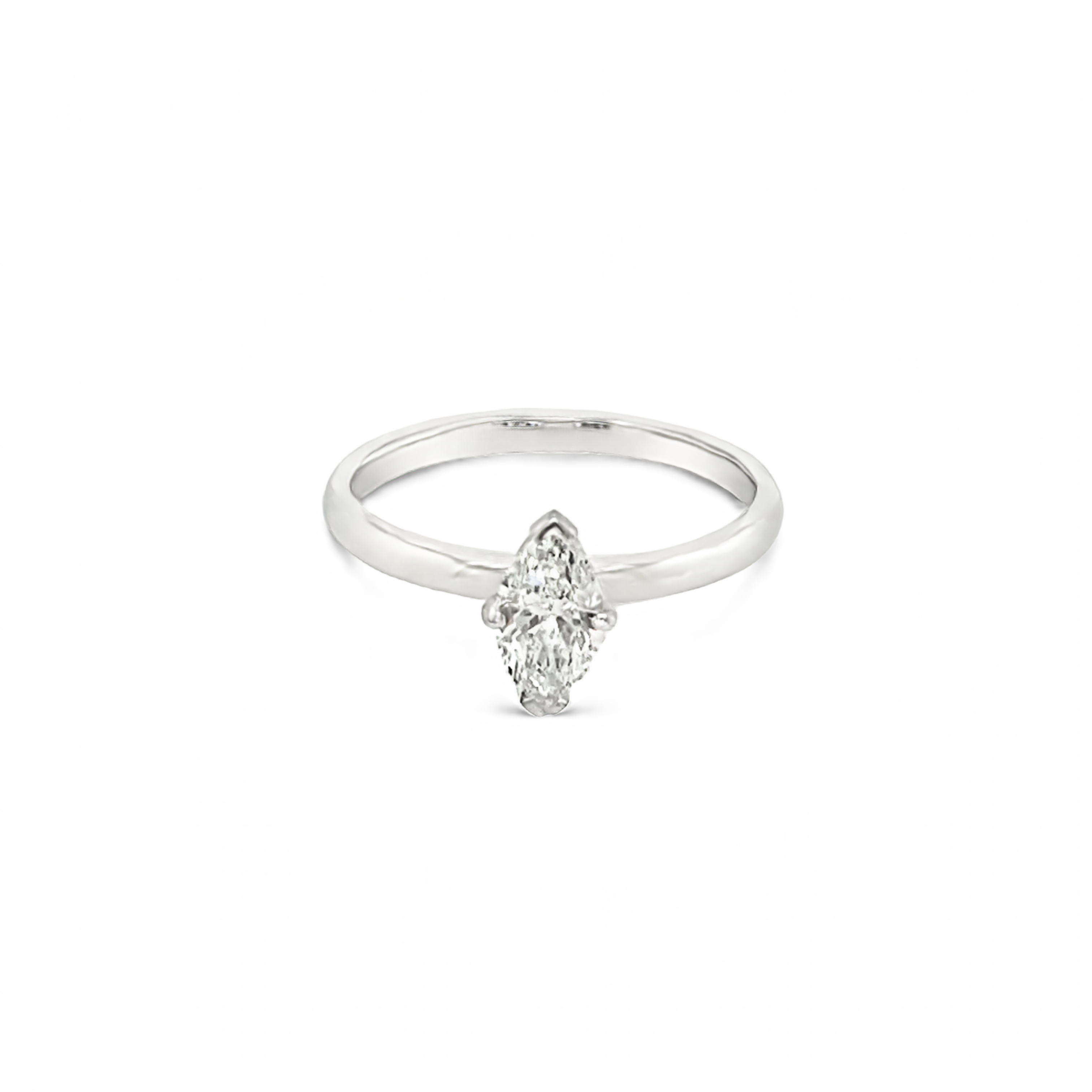 Platinum Four Claw 0.51ct Marquise Cut Diamond Ring