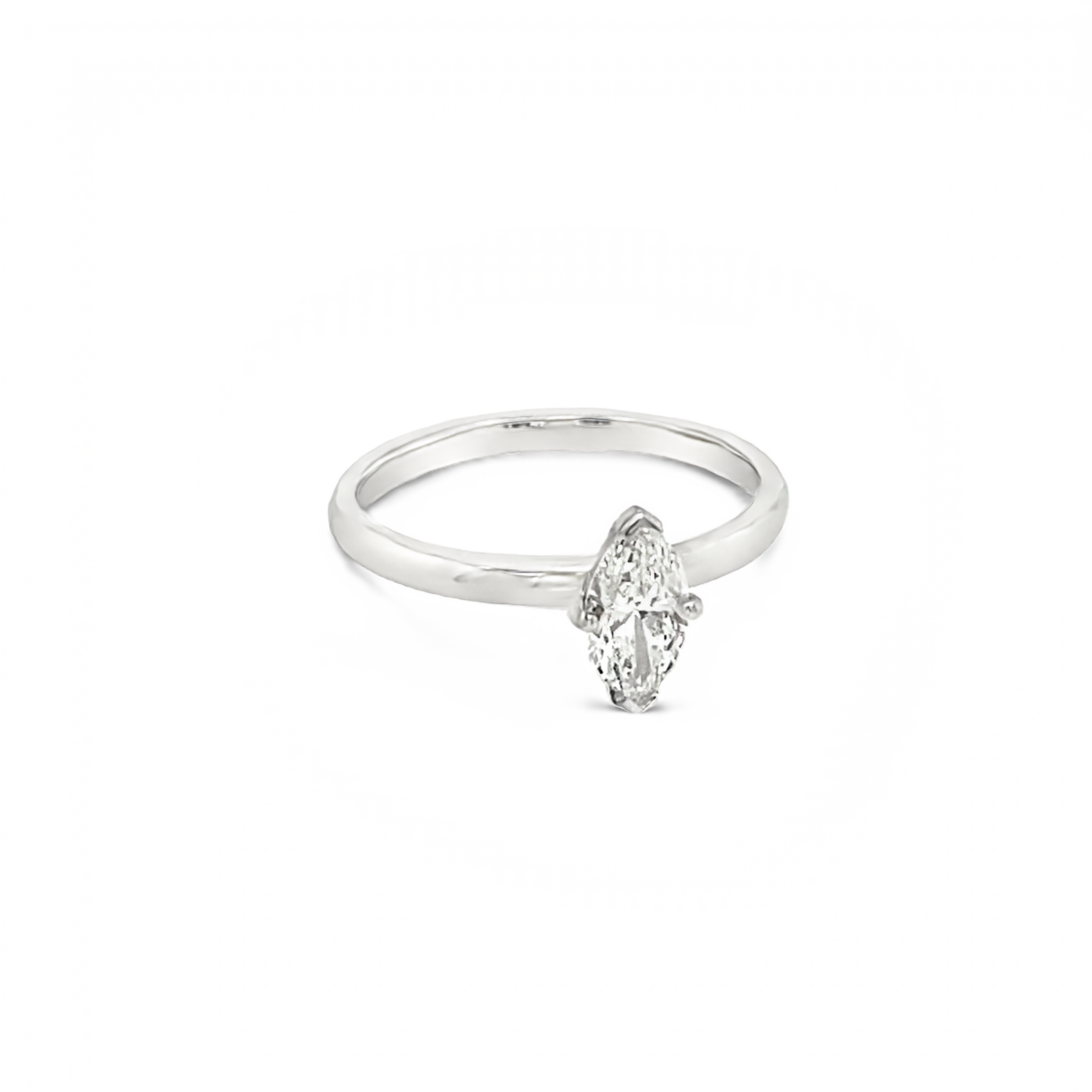 Platinum Four Claw 0.51ct Marquise Cut Diamond Ring