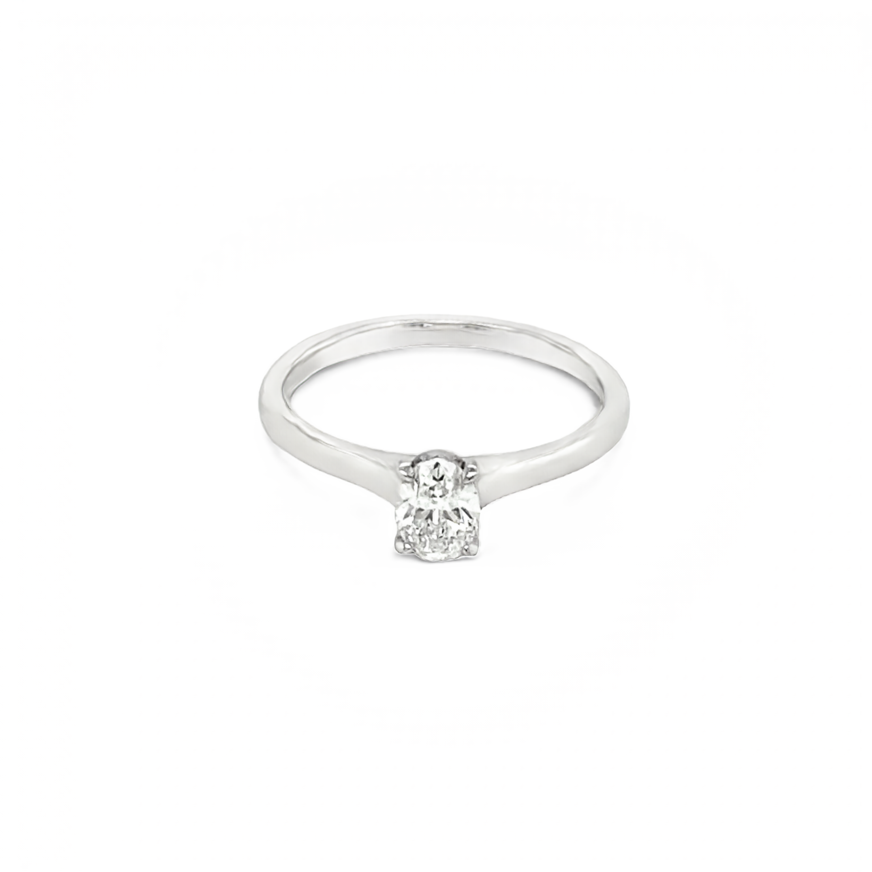18ct White Gold 0.38ct Oval Cut Diamond Solitaire Ring