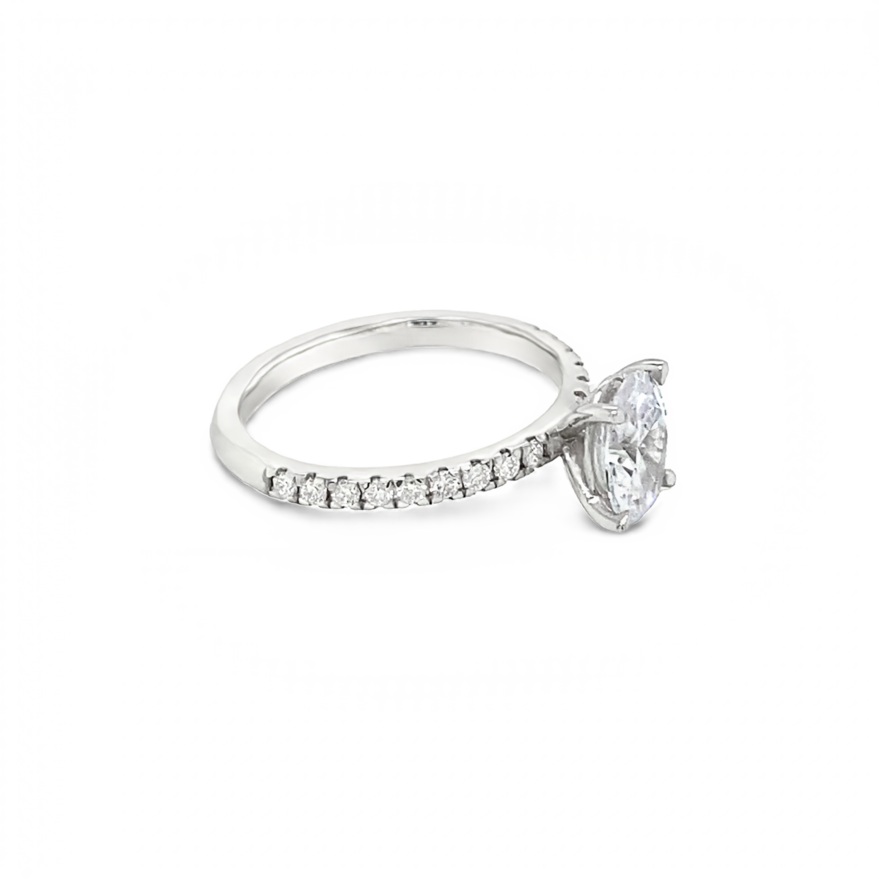 18ct White Gold Oval Lab Diamond Ring