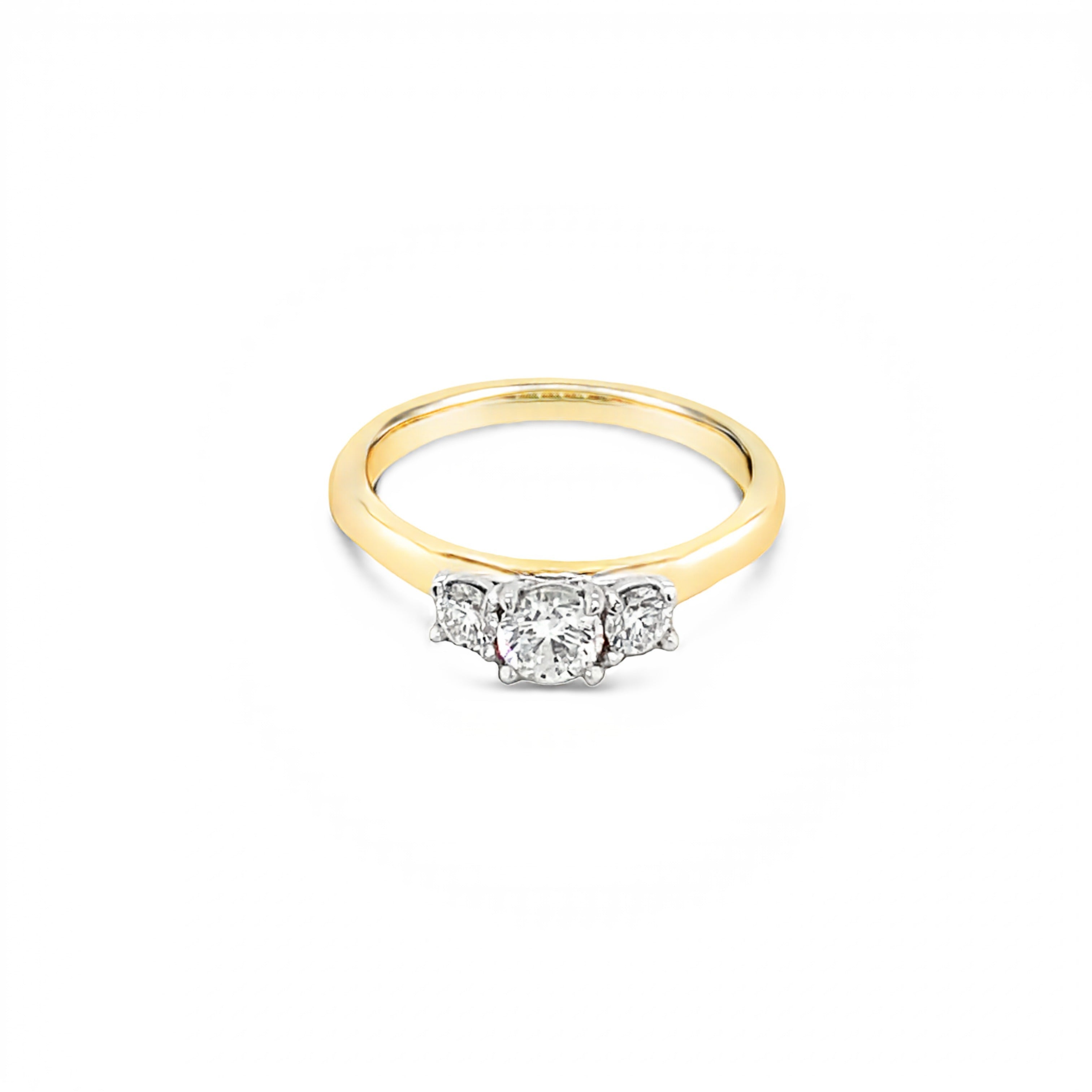 18ct Yellow Gold Round Brilliant Cut Trilogy 0.39ct
