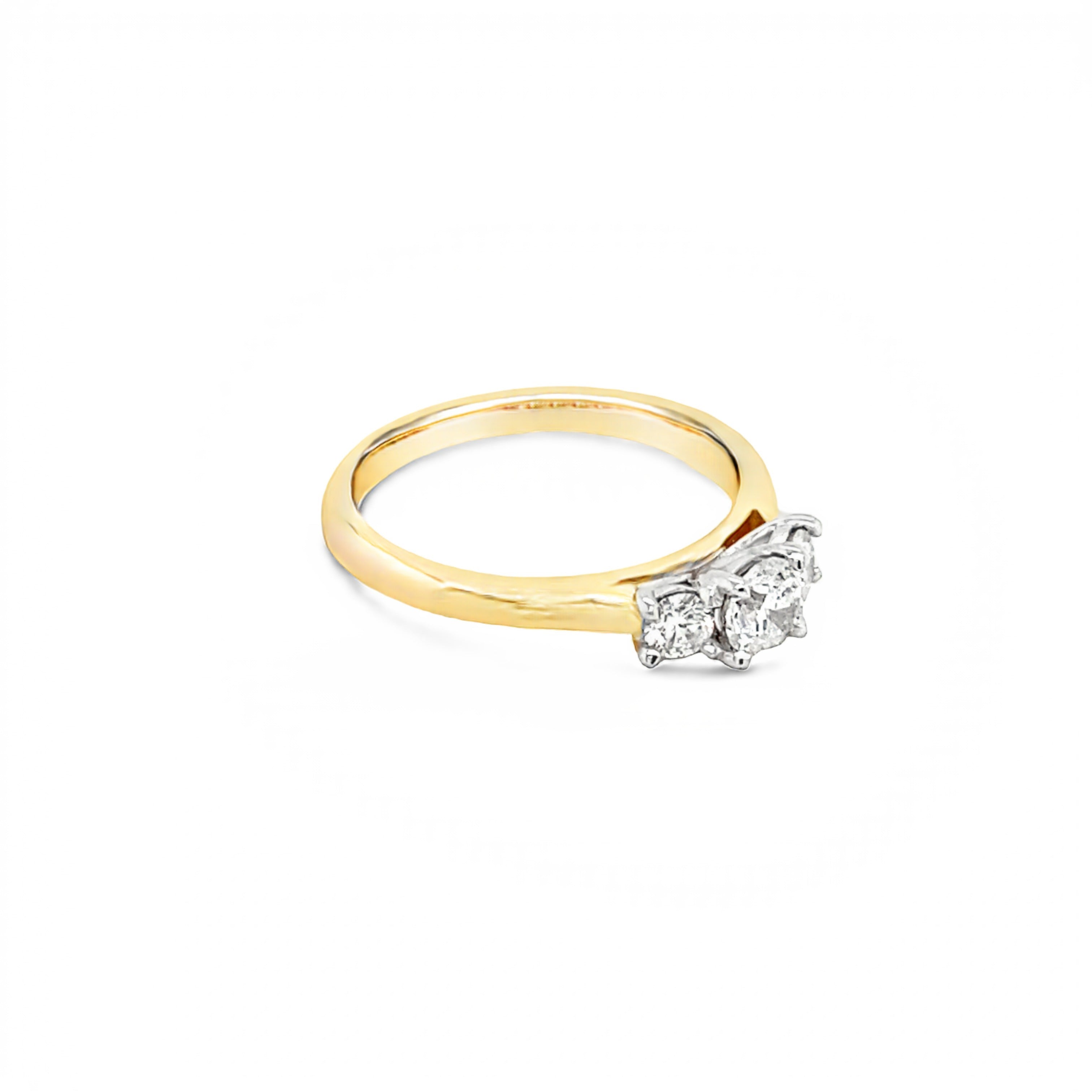 18ct Yellow Gold Round Brilliant Cut Trilogy 0.39ct