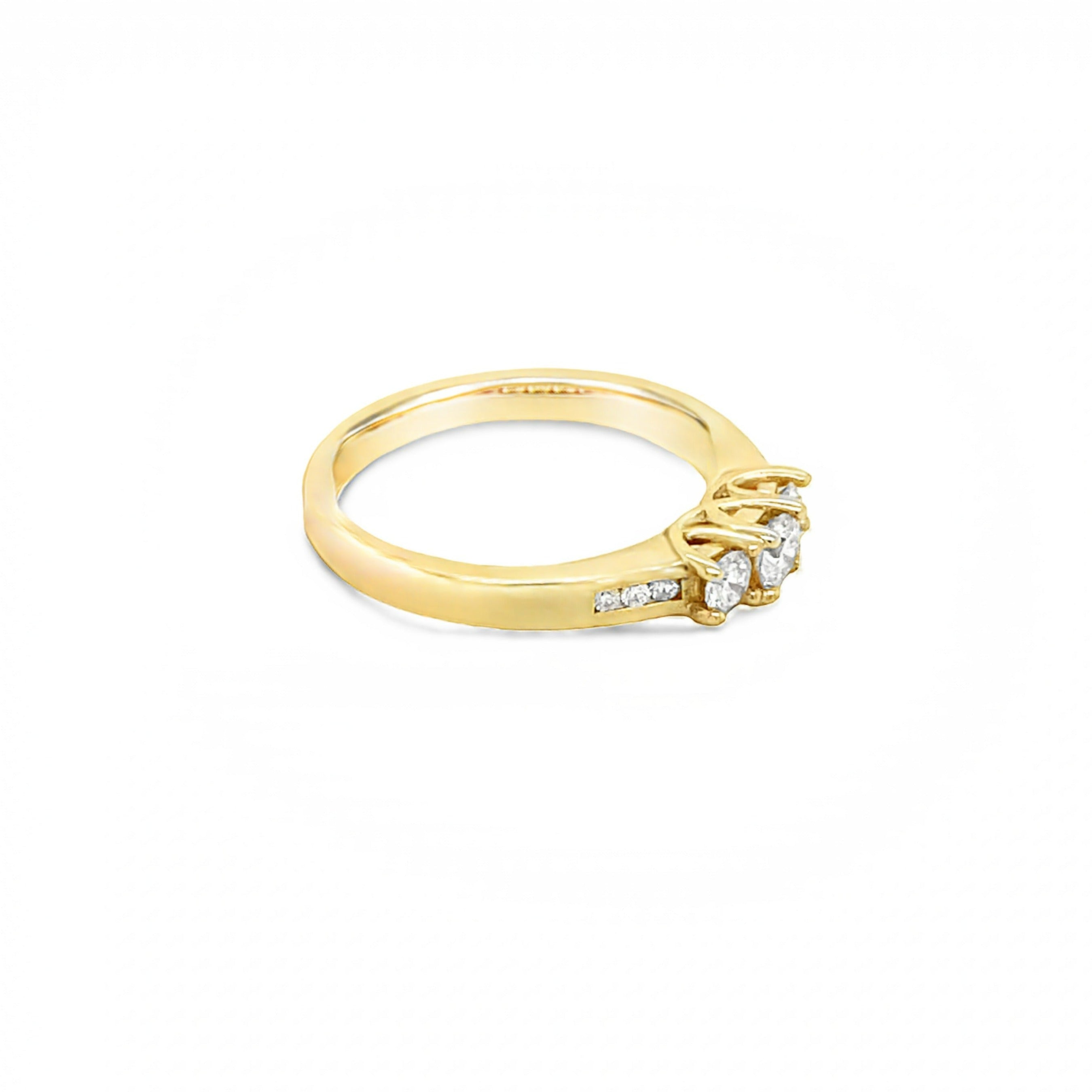 9ct Yellow Gold Princess Cut Diamond Trilogy