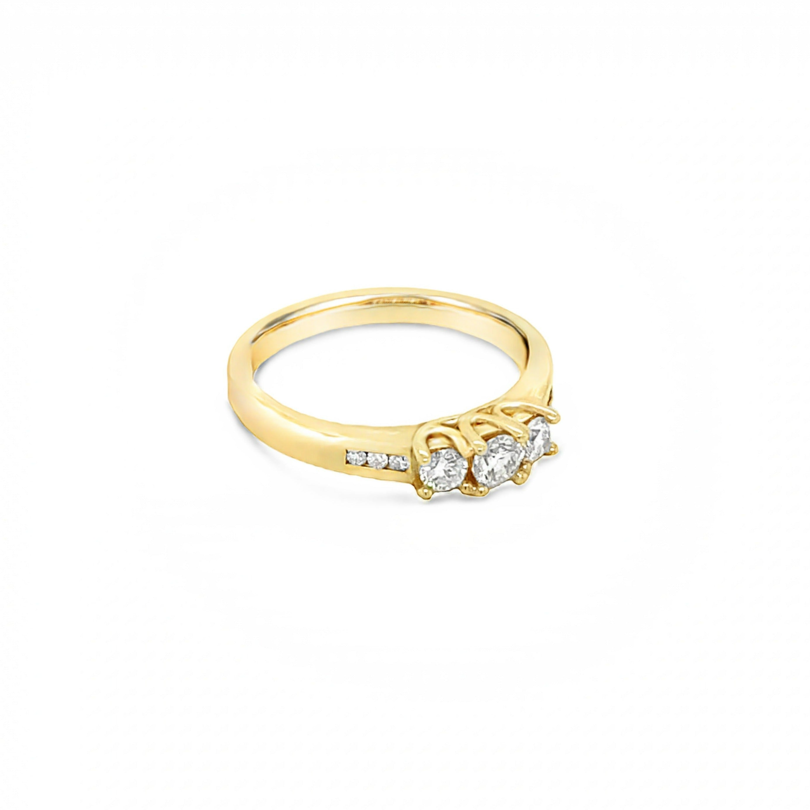9ct Yellow Gold Princess Cut Diamond Trilogy