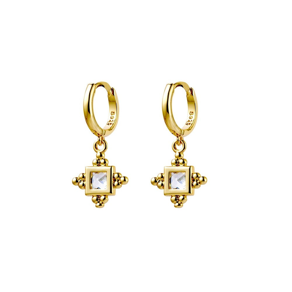 Gold Plated Decorative Clear Cz Huggies