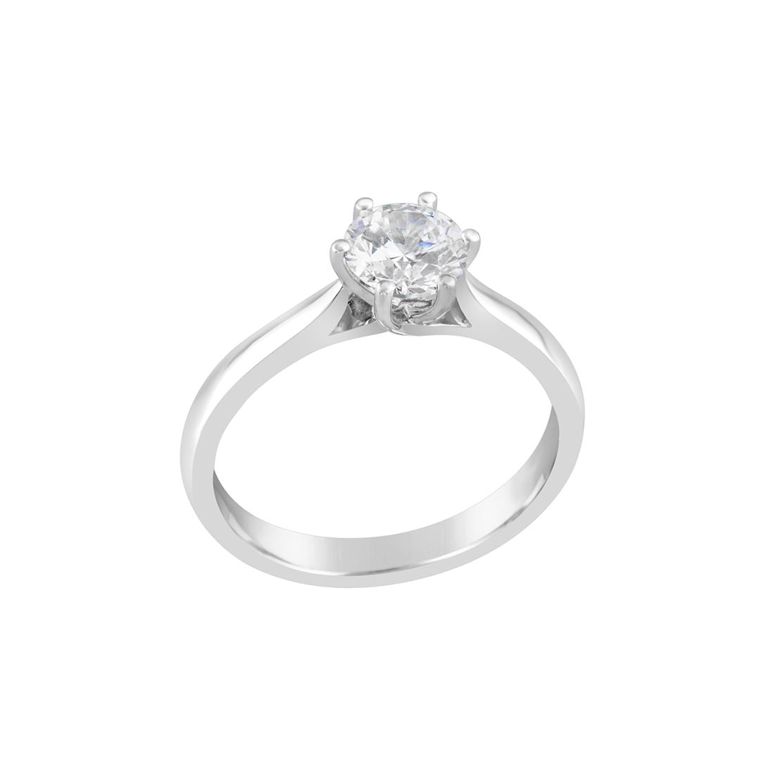 18ct White Gold Round Brilliant Cut Diamond Solitaire Ring