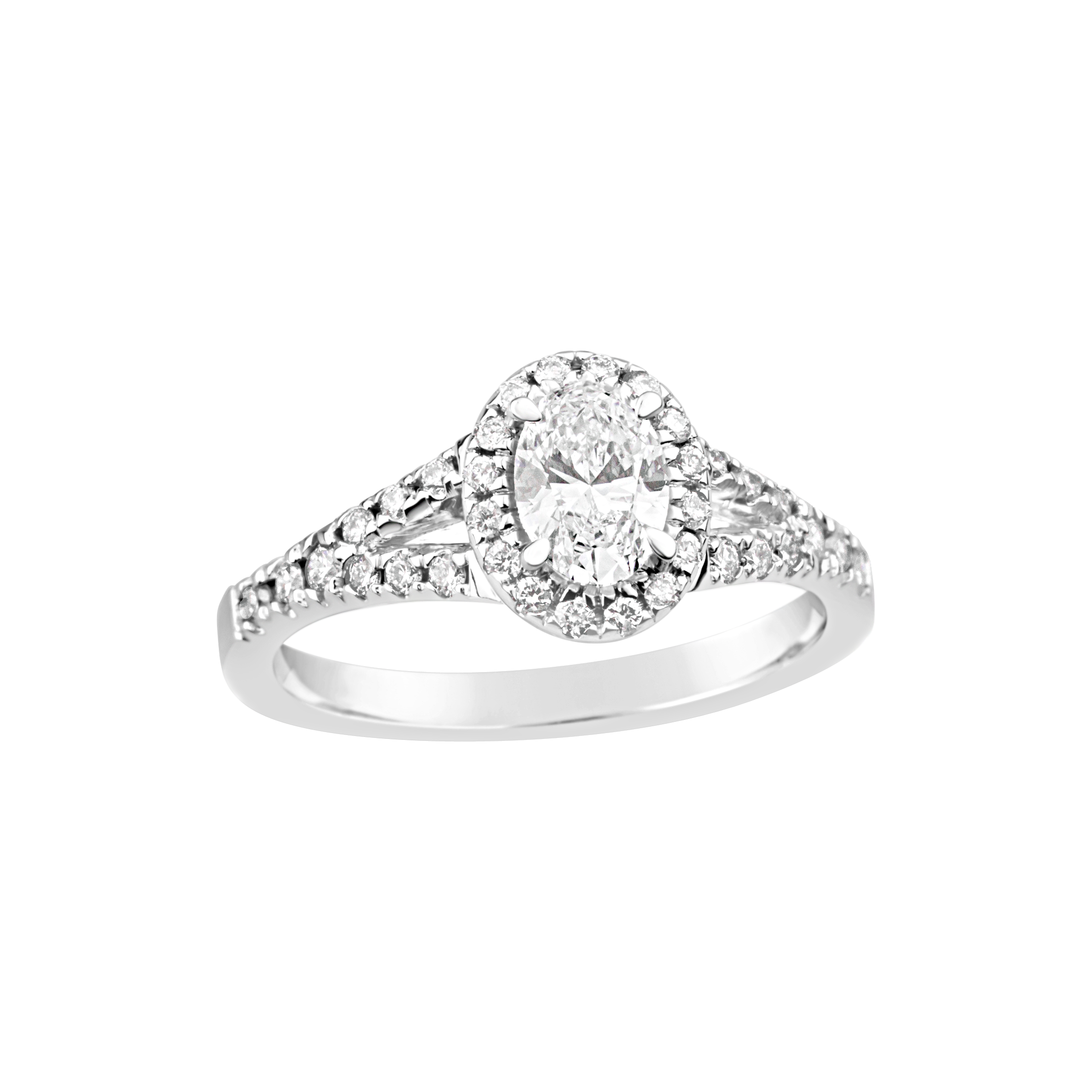18ct White Gold Oval Cut Diamond Ring