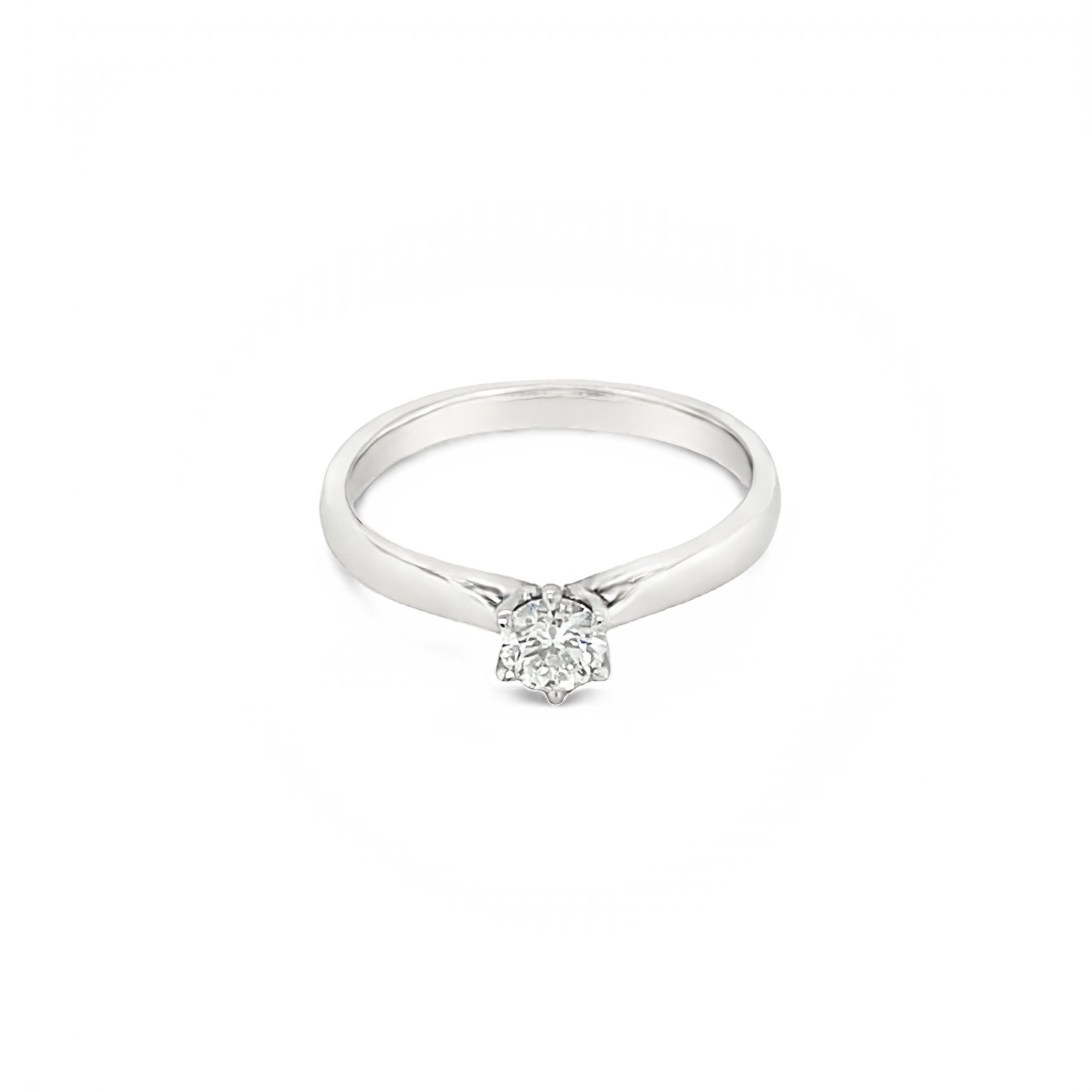9ct White Gold 0.28ct Round Brilliant Cut Diamond Ring