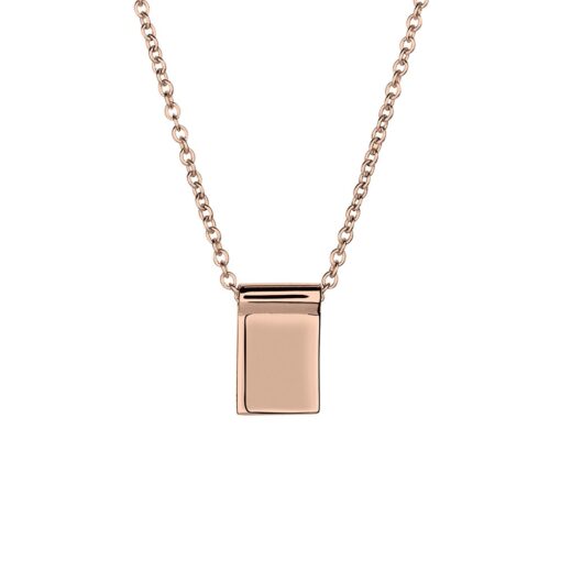 Rose Gold Large Square Bar Necklace