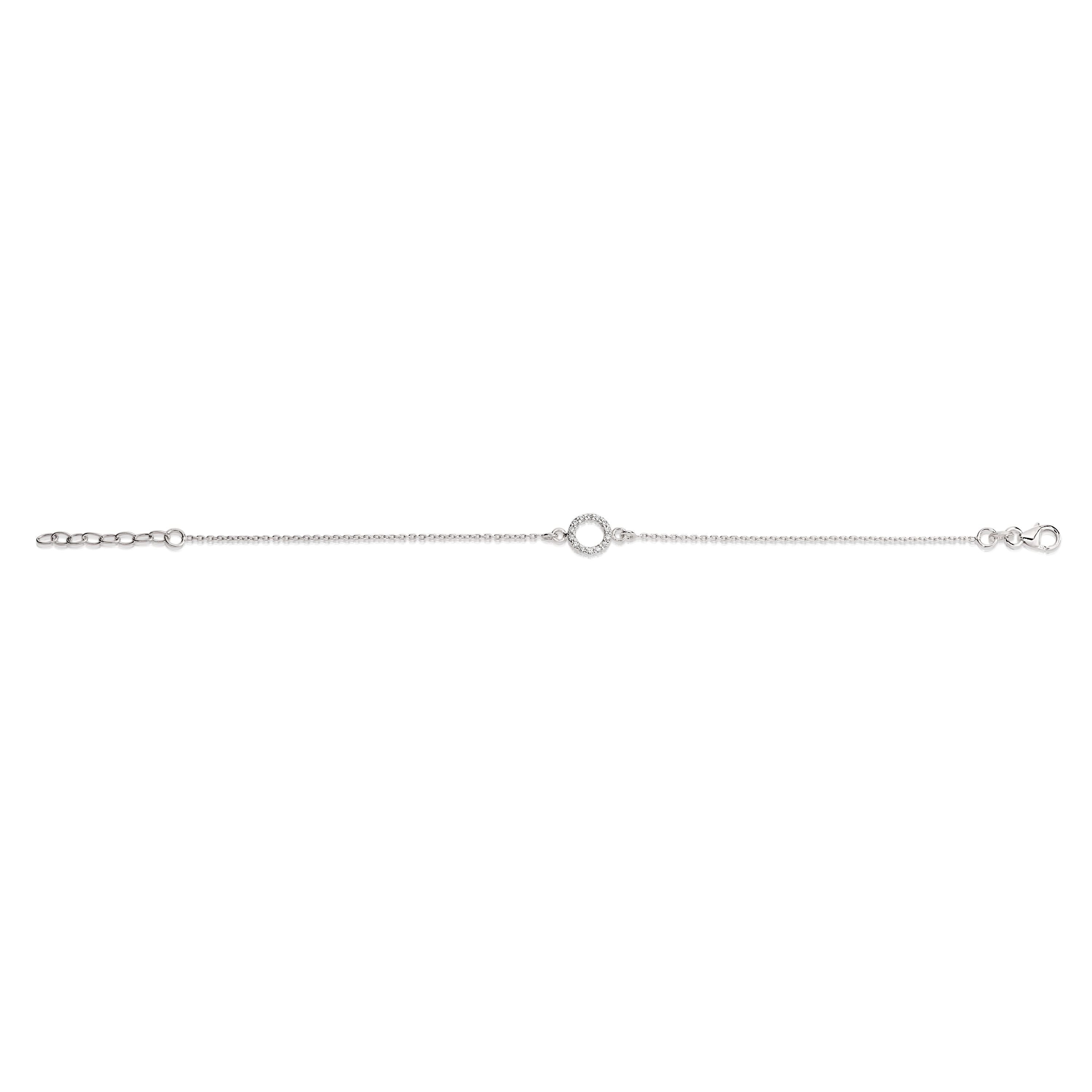 Sterling Silver Cubic Zirconia Circle Bracelet