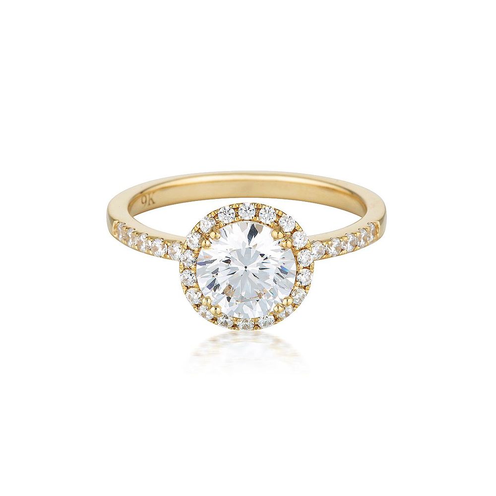 Georgini Gold Round Brilliant Halo ring