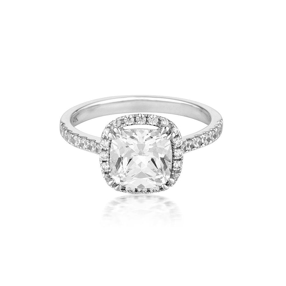Georgini Gold Cushion Cut Halo ring