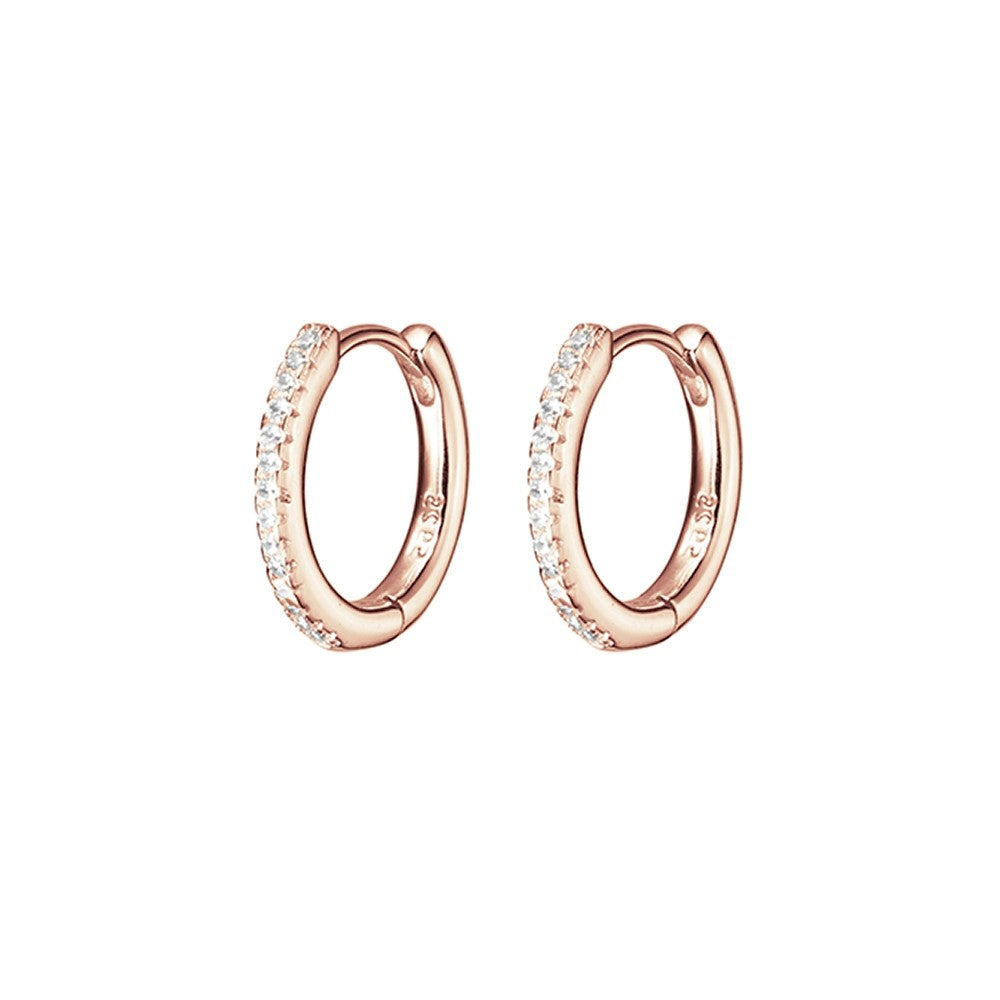 Rose Gold Huggie with CZ