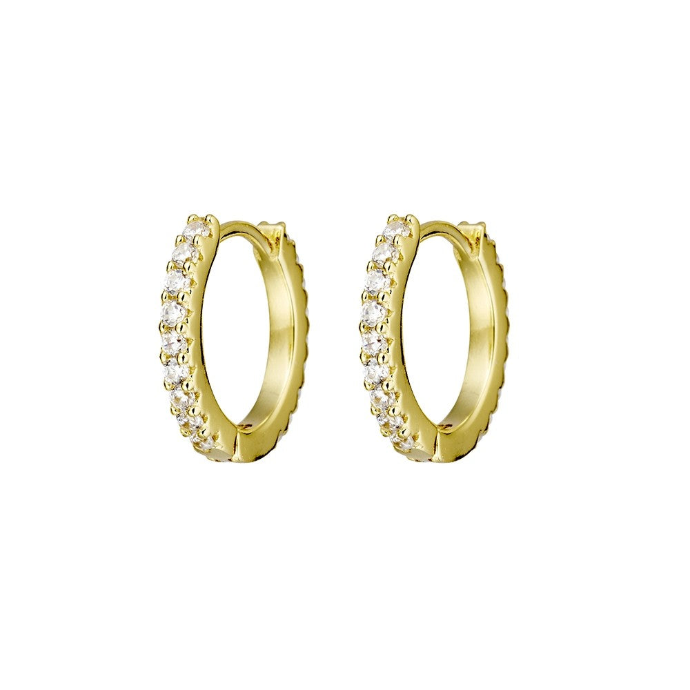 Yellow Gold CZ huggies