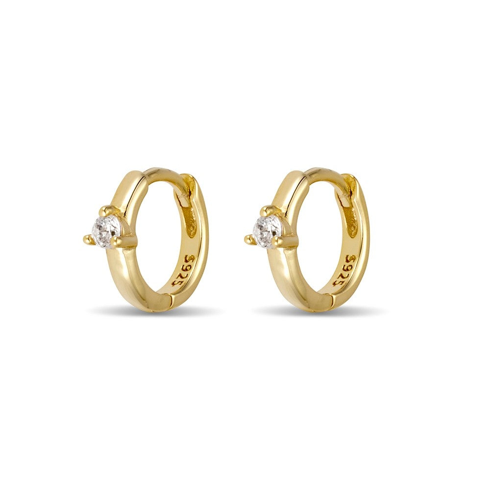 Gold Plate Mini Cz Earrings