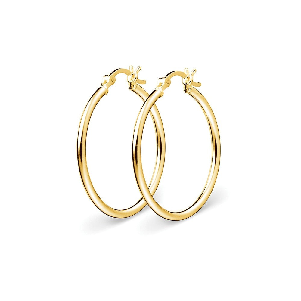 Gold Plate Hoop Earrings
