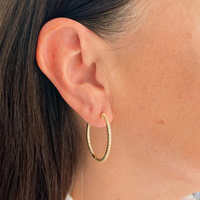 Yellow Gold Caroline Fine Cubic Zirconia Hoops