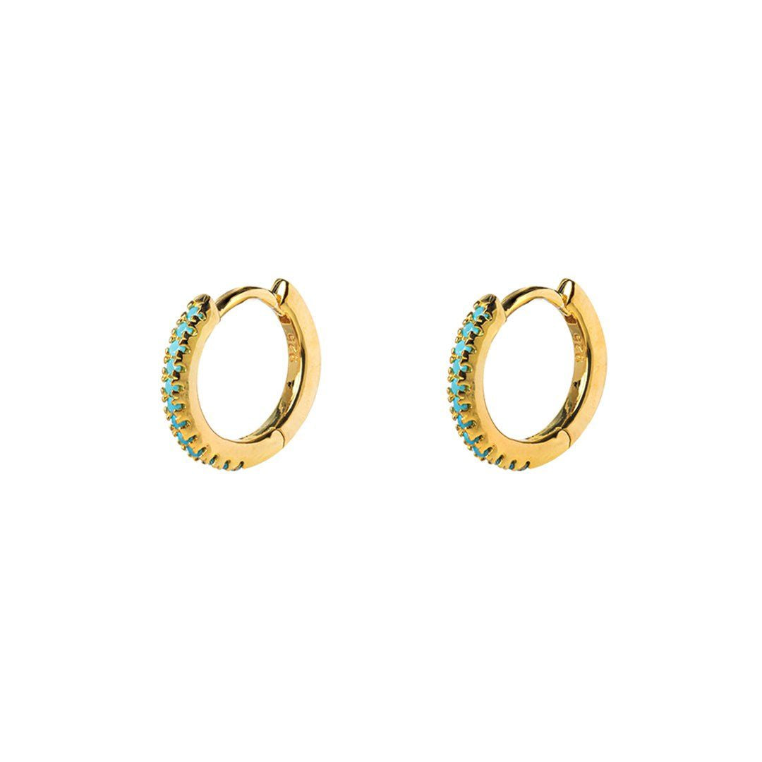 10mm Turquoise Huggie Earrings