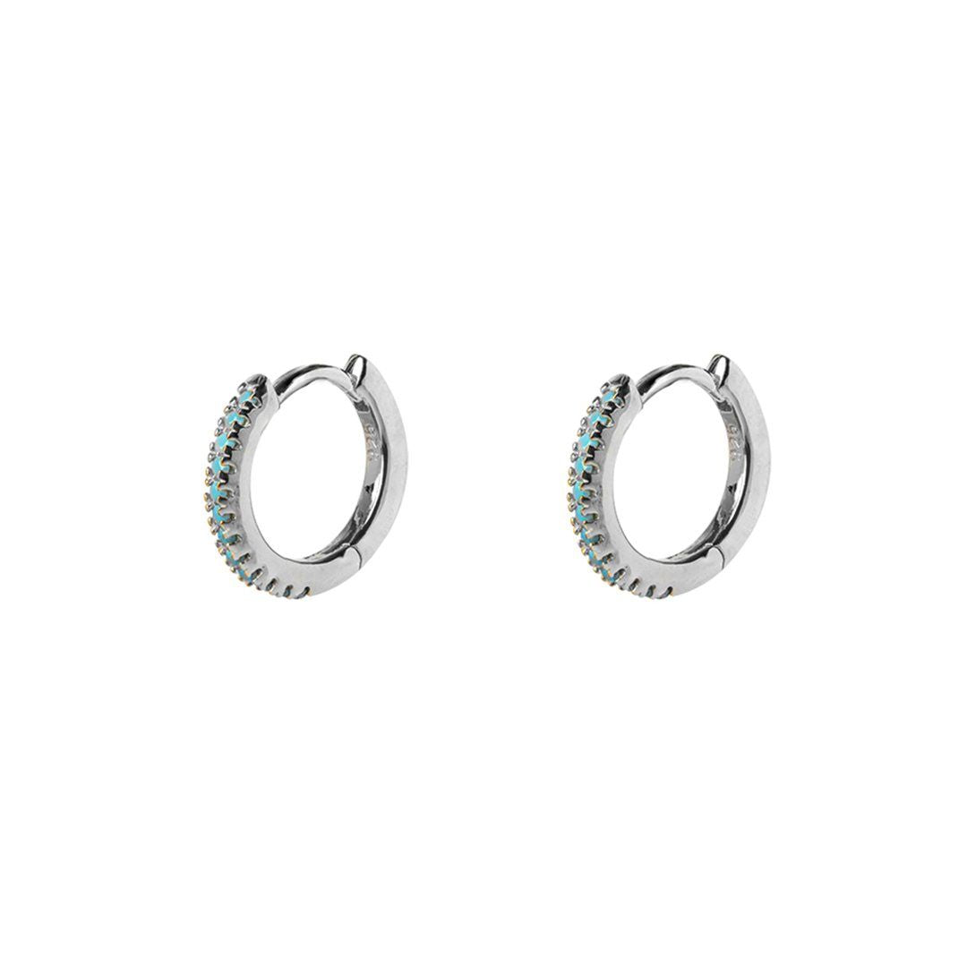 10mm Turquoise Huggie Earrings