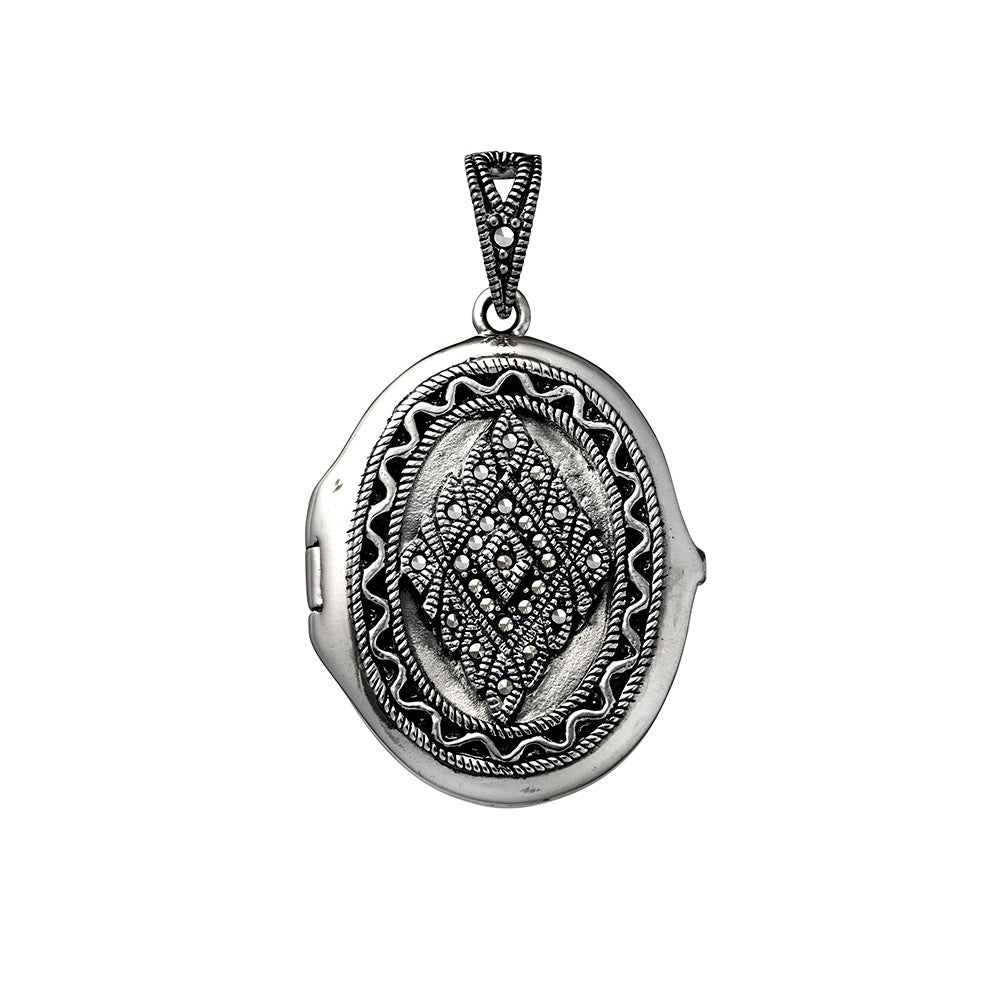 Sterling Silver Marcasite Locket