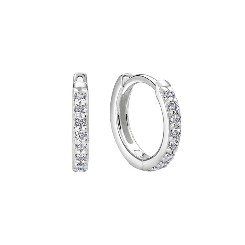 Murkani 13mm White Topaz Huggies- Sterling Silver